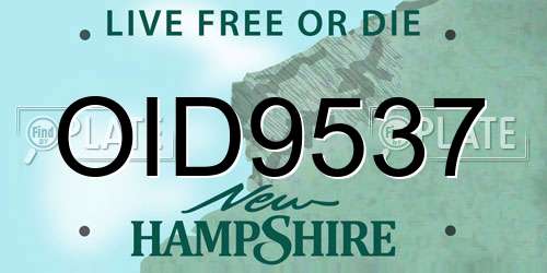 OID9537 New Hampshire License Plate