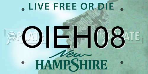OIEH08 New Hampshire License Plate