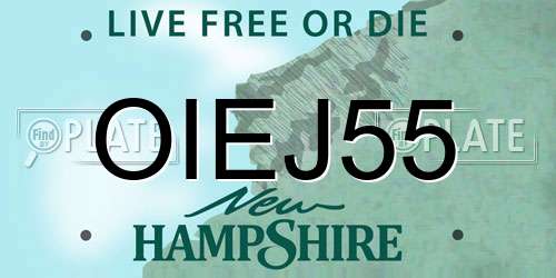 OIEJ55 New Hampshire License Plate