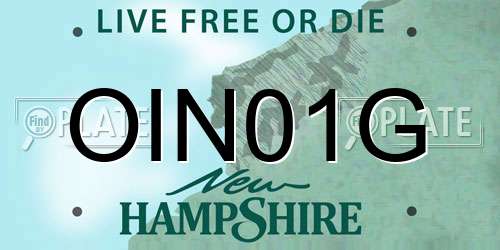 OIN01G New Hampshire License Plate