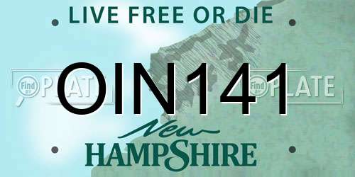 OIN141 New Hampshire License Plate