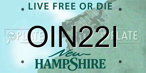 OIN22I New Hampshire License Plate