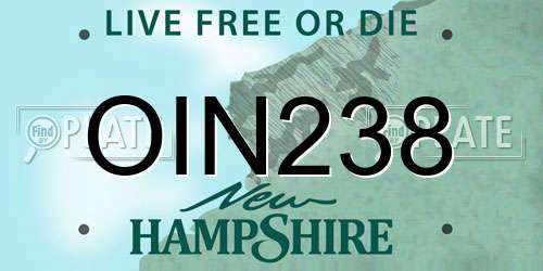 OIN238 New Hampshire License Plate