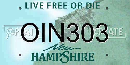 OIN303 New Hampshire License Plate