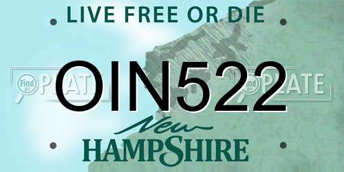 OIN522 New Hampshire License Plate