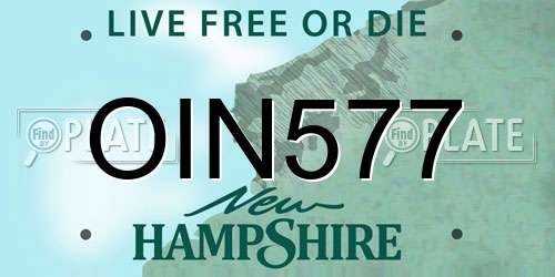 OIN577 New Hampshire License Plate