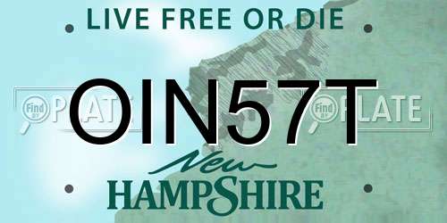 OIN57T New Hampshire License Plate