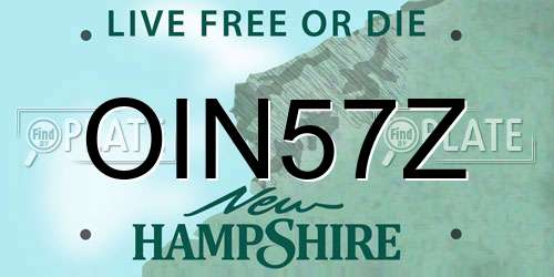 OIN57Z New Hampshire License Plate