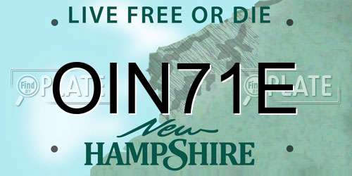 OIN71E New Hampshire License Plate
