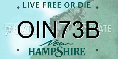 OIN73B New Hampshire License Plate