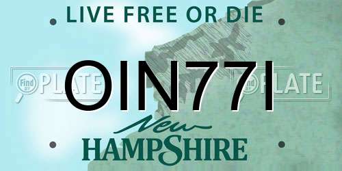 OIN77I New Hampshire License Plate