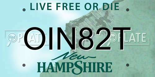 OIN82T New Hampshire License Plate