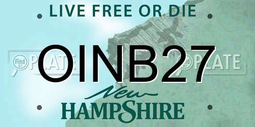 OINB27 New Hampshire License Plate