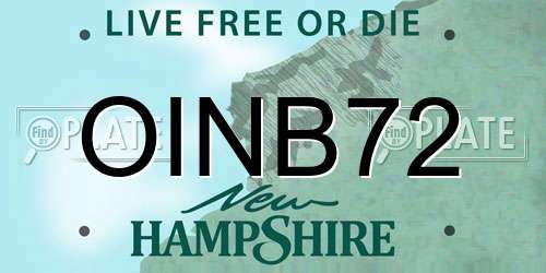 OINB72 New Hampshire License Plate