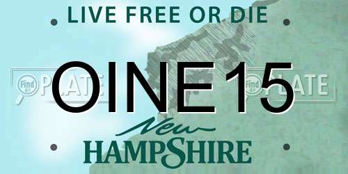 OINE15 New Hampshire License Plate