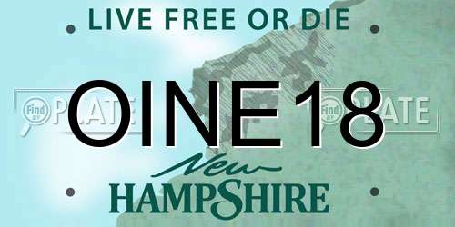 OINE18 New Hampshire License Plate