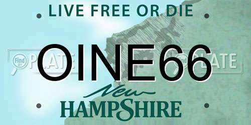 OINE66 New Hampshire License Plate