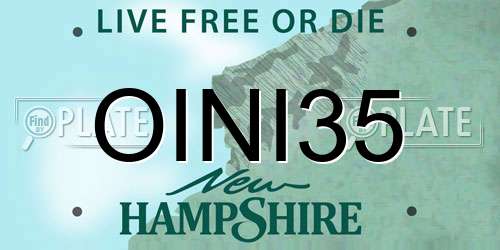 OINI35 New Hampshire License Plate