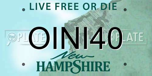 OINI40 New Hampshire License Plate