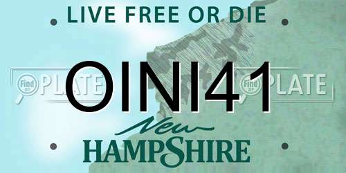 OINI41 New Hampshire License Plate