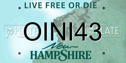 OINI43 New Hampshire License Plate