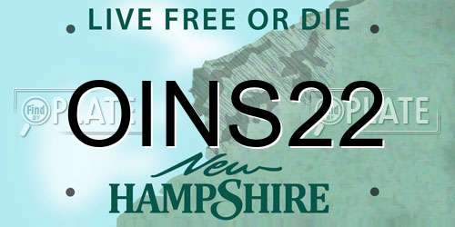 OINS22 New Hampshire License Plate