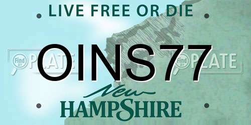 OINS77 New Hampshire License Plate