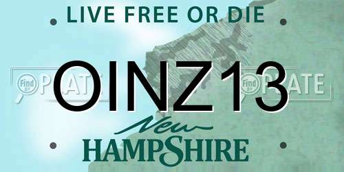 OINZ13 New Hampshire License Plate