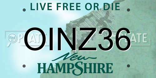 OINZ36 New Hampshire License Plate