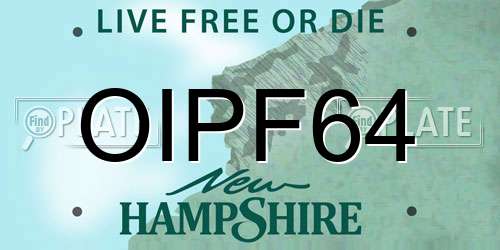 OIPF64 New Hampshire License Plate
