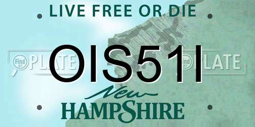 OIS51I New Hampshire License Plate