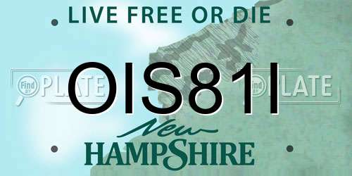 OIS81I New Hampshire License Plate