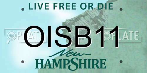 OISB11 New Hampshire License Plate