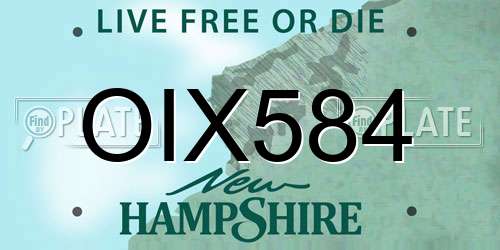 OIX584 New Hampshire License Plate