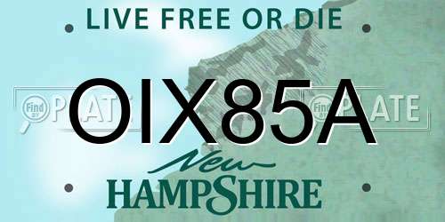 OIX85A New Hampshire License Plate