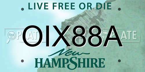 OIX88A New Hampshire License Plate