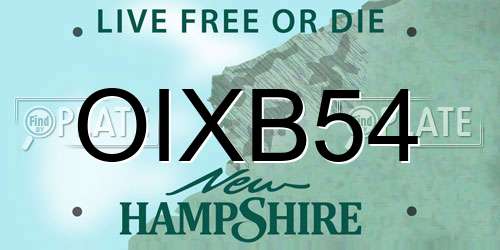 OIXB54 New Hampshire License Plate