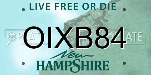 OIXB84 New Hampshire License Plate