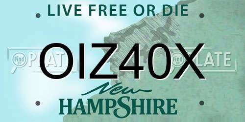 OIZ40X New Hampshire License Plate