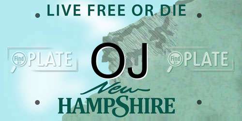 OJ New Hampshire License Plate