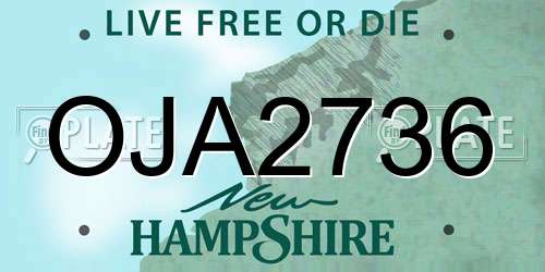 OJA2736 New Hampshire License Plate
