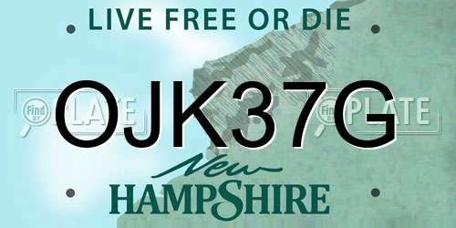 OJK37G New Hampshire License Plate