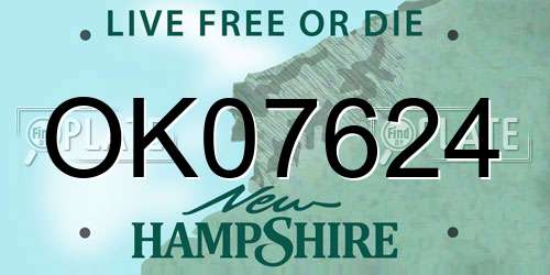 OK07624 New Hampshire License Plate