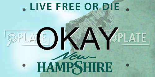 OKAY New Hampshire License Plate