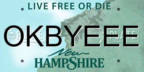 OKBYEEE New Hampshire License Plate