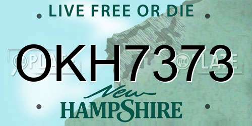 OKH7373 New Hampshire License Plate