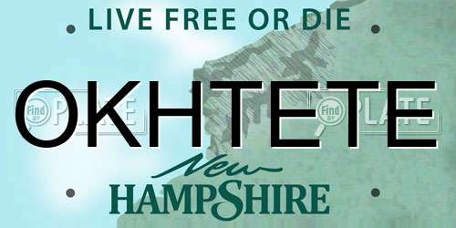 OKHTETE New Hampshire License Plate
