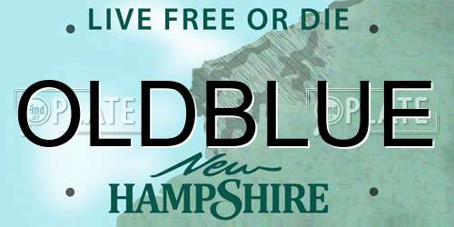 OLDBLUE New Hampshire License Plate