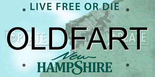 OLDFART New Hampshire License Plate