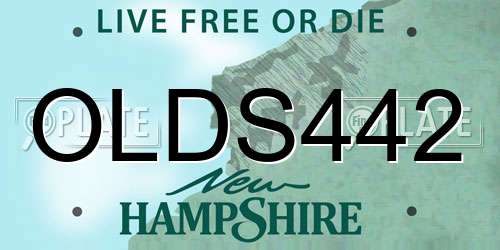 OLDS442 New Hampshire License Plate